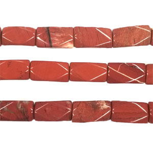 RED JASPER FACETED CUTTING NUGGET 8X14MM